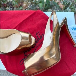 Christian Louboutin Gold Metallic Stiletto Heels